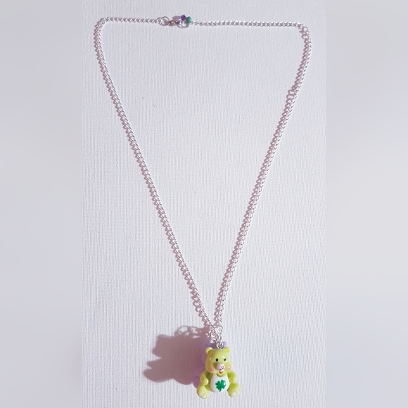Double the Luck Necklace Handmade Jewelry 2 in 1 Rainbow Clover Bear NEW - Picture 10 of 16